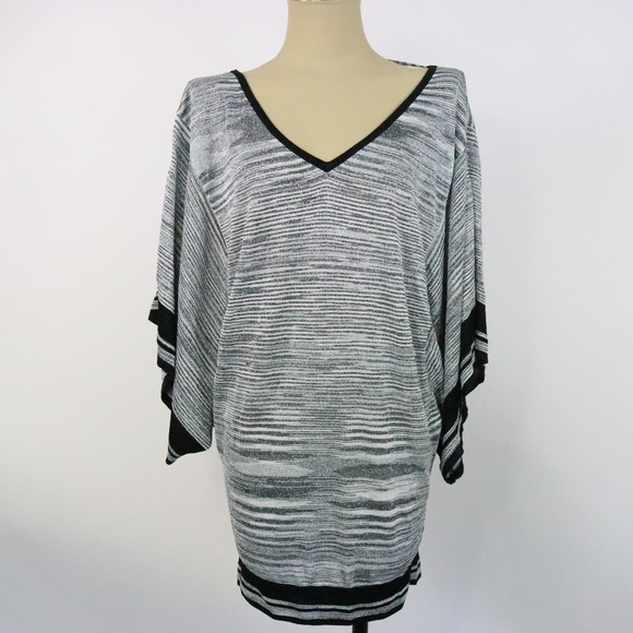 BEBE Black/White Stripe Tunic Dress - Size M - Picture 1 of 6